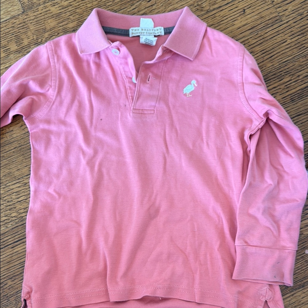 The Beaufort Bonnet Company Pink Long-Sleeve Polo for Kids